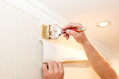 Pose de papier peint à Pardines — revêtements muraux et toiles de verre